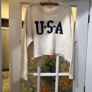 Grayson Threads White USA Crew Neck Sweater